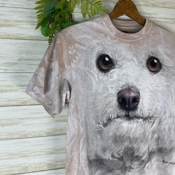 UO the mountain tan Tiedye little white dog Maltese tee - Picture 2 of 4